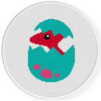 Hatched Dino Egg Cross Stitch Pattern