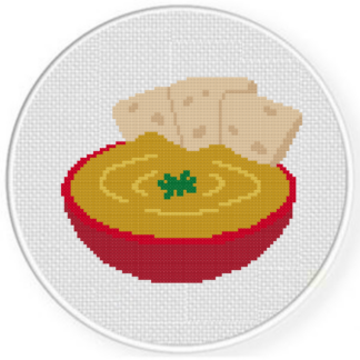 Pita and Hummus Cross Stitch Pattern