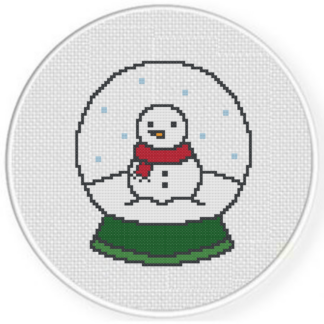 Snowman Glass Globe Cross Stitch Pattern