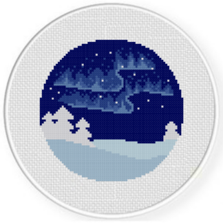 Winter Aurora Cross Stitch Pattern