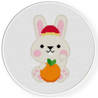 Mandarin Orange Bunny Cross Stitch Pattern