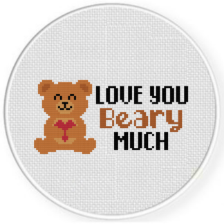 Love You Beary Much Cross Stitch Pattern