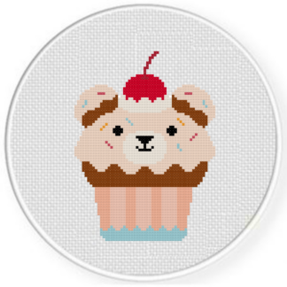Sweet Bear Cupcake Cross Stitch Pattern