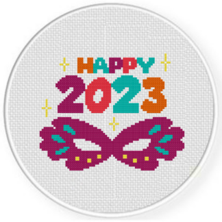 Happy 2023 Masquerade Cross Stitch Pattern