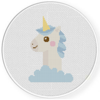 Blue Unicorn Cross Stitch Pattern