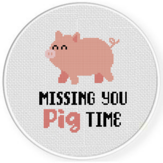 Missing You Pig Time Cross Stitch Pattern
