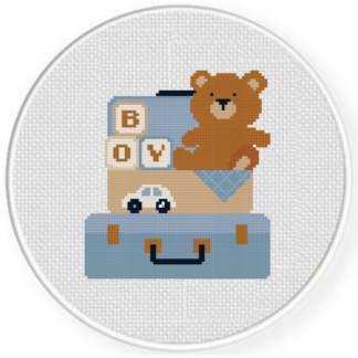 Baby Boy Suitcase Cross Stitch Pattern