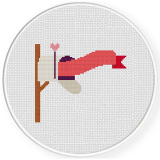 Mailbox Heart Banner Cross Stitch Pattern