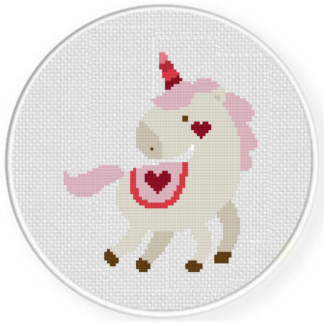 Valentine Unicorn Cross Stitch Pattern