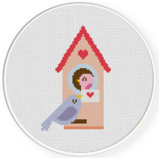 Sweetheart Birdhouse Cross Stitch Pattern