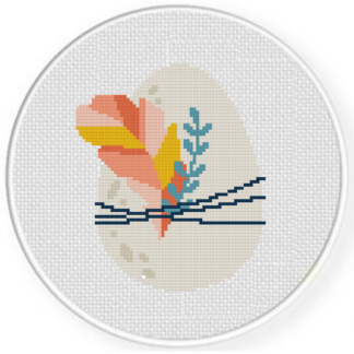 Spring Feather Egg Cross Stitch Pattern