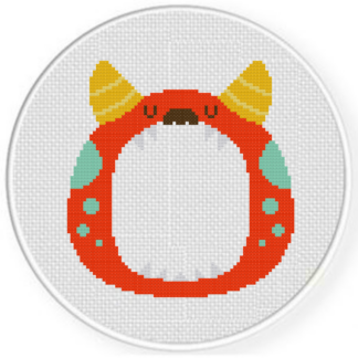 Red Monster Frame Cross Stitch Pattern