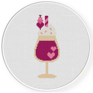 Valentine Cocktail Cross Stitch Pattern