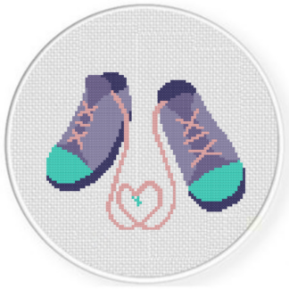 Heart Shoe Laces Cross Stitch Pattern