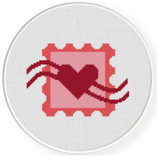Heart Postage Stamp Cross Stitch Pattern