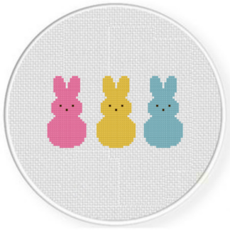 Easter Bunny Peeps Cross Stitch Pattern