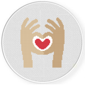 Heart Hand Cross Stitch Pattern