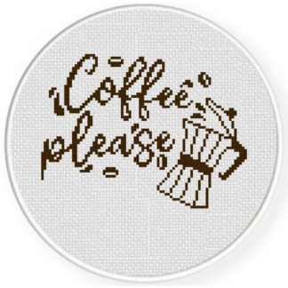 Coffee Please Cross Stitch Pattern