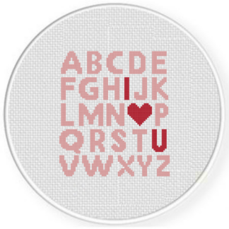 I love You Alphabet Cross Stitch Pattern