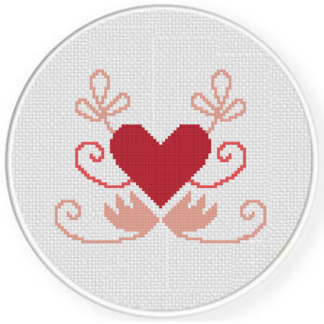 Heart Flourish Cross Stitch Pattern