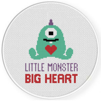 Little Monster, Big Heart Cross Stitch Pattern