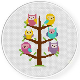 Owl Tree Cross Stitch Pattern