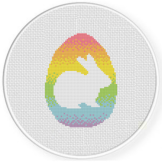 Rainbow Egg Bunny Cross Stitch Pattern