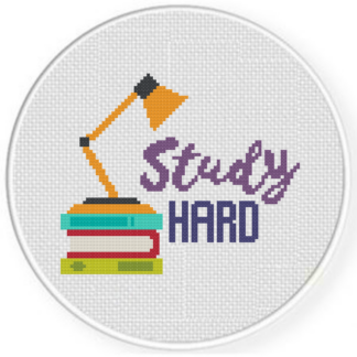 Study Hard Cross Stitch Pattern