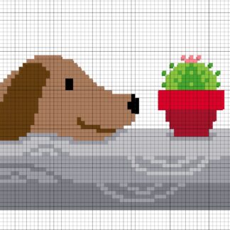 dog-and-plant-cross-stitch-pattern-daily-cross-stitch