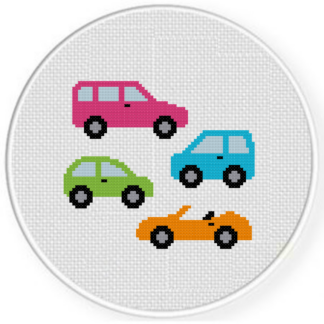 Tiny Cars Cross Stitch Pattern
