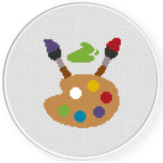 Paint Materials Cross Stitch Pattern