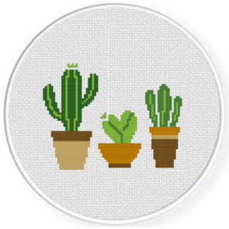Potted Cactus Collection Cross Stitch Pattern