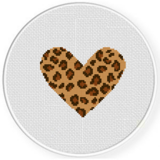 Love Leopard Print Cross Stitch Pattern