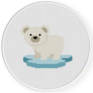 Polar Bear on Ice Cross Stitch Pattern