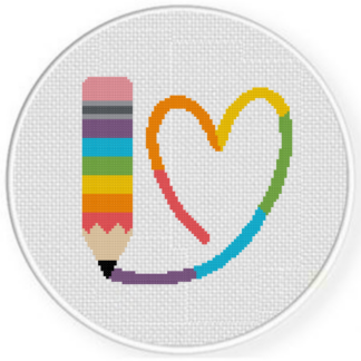 Rainbow Pen Cross Stitch Pattern
