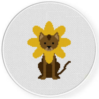 Sunflower Cat Cross Stitch Pattern