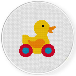 Toy Duck on Wheels Cross Stitch Pattern