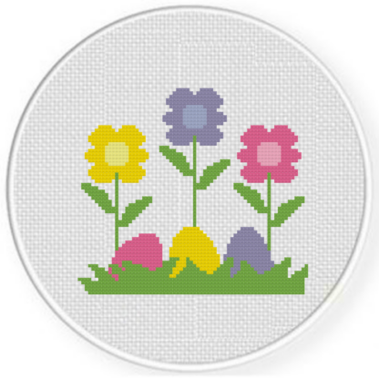Easter Eggs in Flowers Cross Stitch Pattern – Daily Cross Stitch