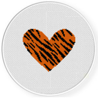 Love Tiger Print Cross Stitch Pattern