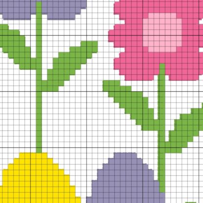 Easter Eggs in Flowers Cross Stitch Pattern – Daily Cross Stitch
