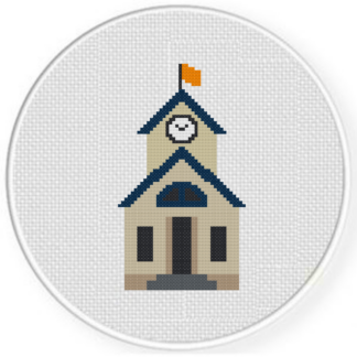 School Building Cross Stitch Pattern