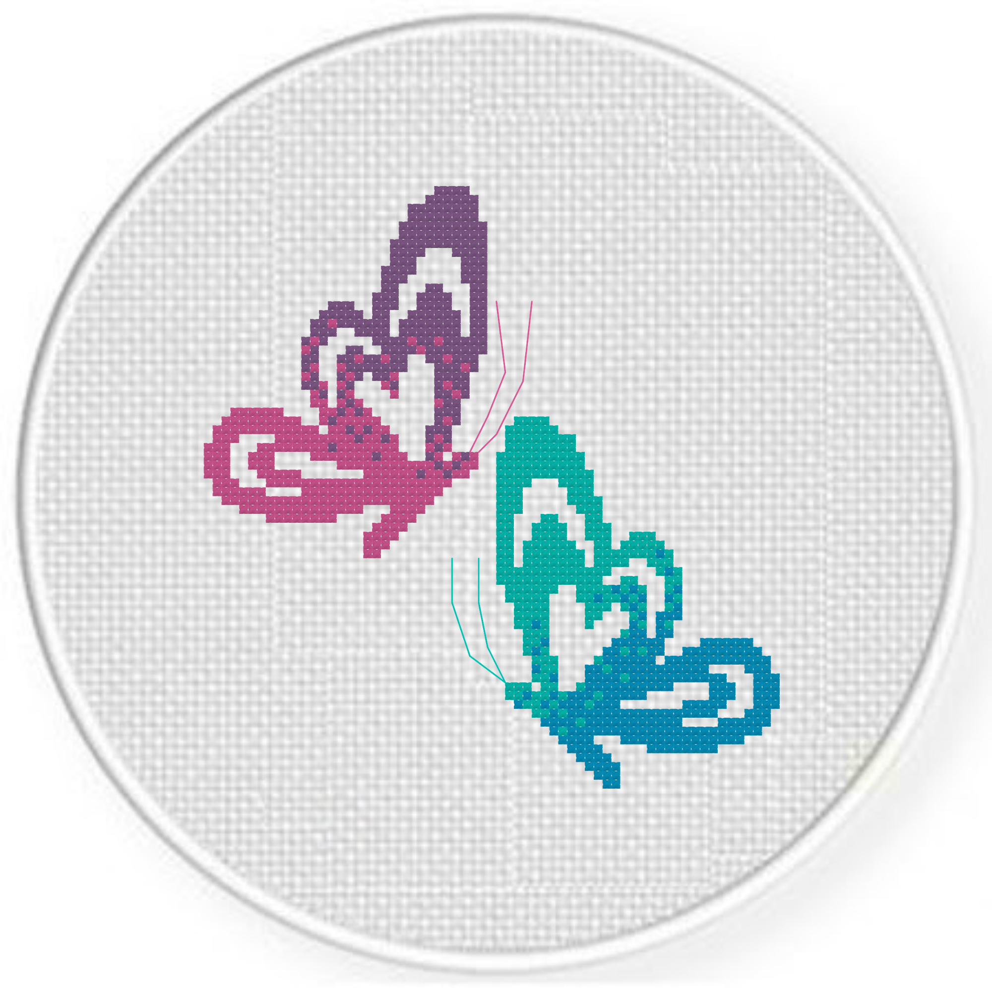 Ombre Butterflies Cross Stitch Pattern – Daily Cross Stitch