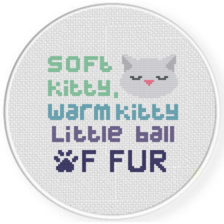 Soft Kitty, Warm Kitty Cross Stitch Pattern