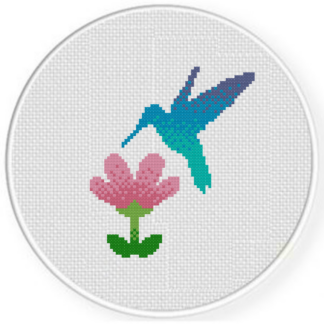 Springtime Hummingbird Cross Stitch Pattern