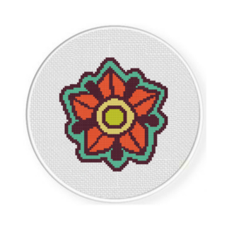 Paisley Flower Cross Stitch Pattern