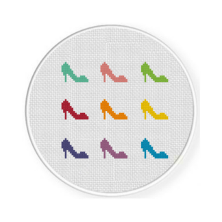 Colorful Heels Cross Stitch Pattern