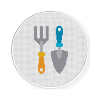 Gardening Tools Cross Stitch Pattern
