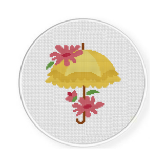 Flower Umbrella Cross Stitch Pattern