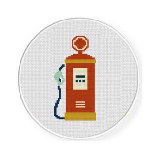 Retro Gas Pump Cross Stitch Pattern