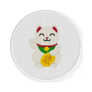 Fortune Cat Cross Stitch Pattern